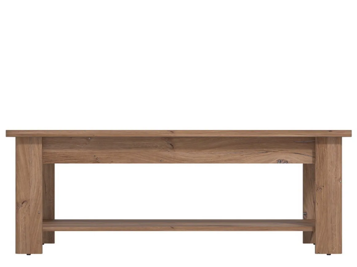 Tavolino da Salotto Marrone Noce un Vano Forma Rettangolare 124x60x45h cm, Sfumatura Colore Ripiano Noce - Pella