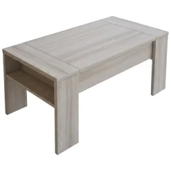 Tavolino da Salotto Marrone Olmo un Vano Forma Rettangolare 98x50x43h cm, Piano Sollevabile - Corallo