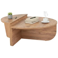 Tavolini Da Salotto > Dmora Tavolino da Salotto Peso Massimo Supportato 15 kg Forma Rettangolare 90x60x35h cm, Sfumatura Colore Ripiano Pino - Mansue Marrone Pino