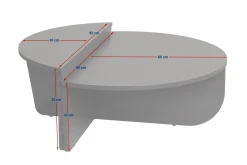 Tavolini Da Salotto > Dmora Tavolino da Salotto Peso Massimo Supportato 15 kg Forma Rettangolare 90x60x35h cm, Sfumatura Colore Ripiano Pino - Mansue Marrone Pino