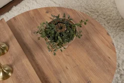 Tavolini Da Salotto > Dmora Tavolino da Salotto Peso Massimo Supportato 15 kg Forma Rettangolare 90x60x35h cm, Sfumatura Colore Ripiano Pino - Mansue Marrone Pino