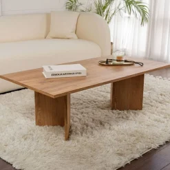 Tavolini Da Salotto > Dmora Tavolino da Salotto Forma Rettangolare Materiale Piano in Legno Nobilitato 119x60x40h cm, Colore Ripiano Marrone - Turate Marrone Quercia