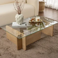 Tavolino da Salotto Marrone Quercia Portariviste Forma Rettangolare 105x65x30h cm, Sfumatura Colore Struttura Quercia - Kallias