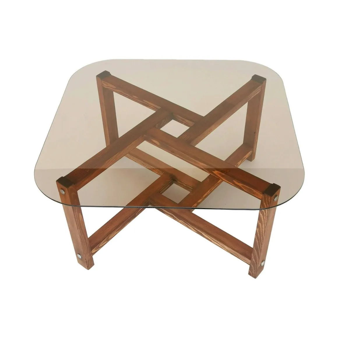 Tavolino da Salotto Marrone Quercia Portariviste Forma Rettangolare 80x80x40h cm, Sfumatura Colore Struttura Quercia - Aurano
