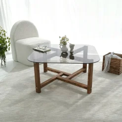Tavolino da Salotto Marrone Quercia Portariviste Forma Rettangolare 80x80x40h cm, Sfumatura Colore Struttura Quercia - Aurano