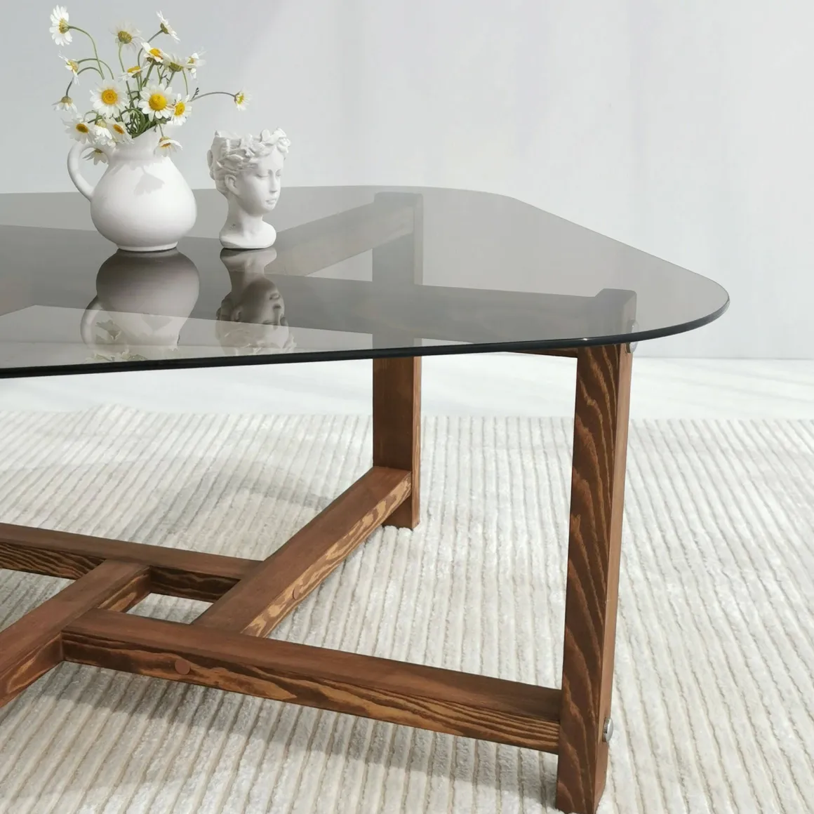 Tavolino da Salotto Marrone Quercia Portariviste Forma Rettangolare 80x80x40h cm, Sfumatura Colore Struttura Quercia - Aurano