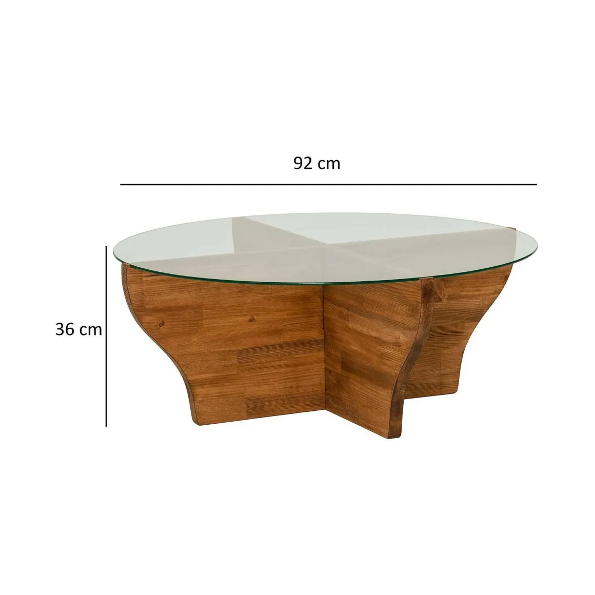 Tavolino da Salotto Marrone Quercia Portariviste Forma Rotonda 92x92x36h cm, Sfumatura Colore Struttura Quercia - Califfi