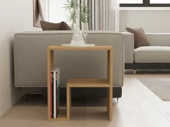 Tavolini Da Salotto > Dmora Tavolino da Salotto Angoli Arrotondati un Vano 120x60x40h cm, Forma Rettangolare - Kasamome Marrone Rovere