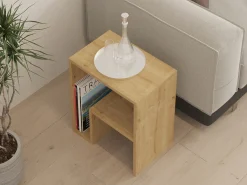 Tavolini Da Salotto > Dmora Tavolino da Salotto Angoli Arrotondati un Vano 120x60x40h cm, Forma Rettangolare - Kasamome Marrone Rovere