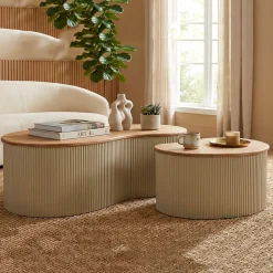 Tavolini Da Salotto > Dmora Tavolino da Salotto Marrone Rovere Bianco 3 Vani Forma Rettangolare 120x60x53h cm, Colore Ripiano Marrone - Karaseso Bianco, Marrone Rovere