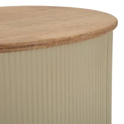 Tavolino da Salotto Marrone Rovere Beige set da 2 Colore Ripiano Marrone 37x58x92h cm, Materiale Struttura in Metallo - Kashan