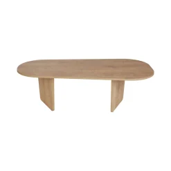 Tavolino da Salotto Marrone Rovere Forma Ovale Materiale Piano in Legno Nobilitato 130x65x40h cm, Colore Ripiano Marrone - Dozza