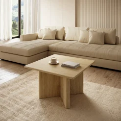 Tavolini Da Salotto > Dmora Tavolino da Salotto Forma Rettangolare Colore Ripiano Marrone 120x67x43h cm, Sfumatura Colore Struttura Rovere - Bertona Marrone Rovere