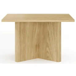 Tavolino da Salotto Marrone Rovere Forma Quadrato Colore Ripiano Marrone 80x80x49h cm, Sfumatura Colore Struttura Rovere - Kasinaba