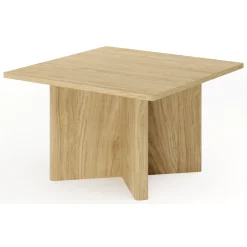 Tavolino da Salotto Marrone Rovere Forma Quadrato Colore Ripiano Marrone 80x80x49h cm, Sfumatura Colore Struttura Rovere - Kasinaba