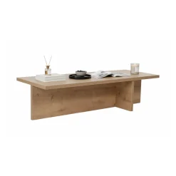 Tavolino da Salotto Marrone Rovere Forma Rettangolare Materiale Piano in Legno Nobilitato 120x45x30h cm, Colore Ripiano Marrone - Marmorito