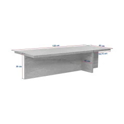 Tavolini Da Salotto > Dmora Tavolino da Salotto Forma Rettangolare Materiale Piano in Legno Nobilitato 120x60x40h cm, Colore Ripiano Marrone - Ottana Marrone Rovere