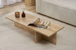 Tavolini Da Salotto > Dmora Tavolino da Salotto Forma Rettangolare Materiale Piano in Legno Nobilitato 120x60x40h cm, Colore Ripiano Marrone - Ottana Marrone Rovere