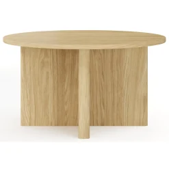Tavolino da Salotto Marrone Rovere Forma Rotondo Colore Ripiano Marrone 90x90x49h cm, Sfumatura Colore Struttura Rovere - Kasi