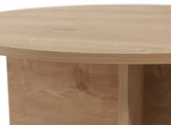 Tavolino da Salotto Marrone Rovere Forma Rotondo Materiale Piano in Legno Nobilitato 90x90x40h cm, Colore Ripiano Marrone - Simbario