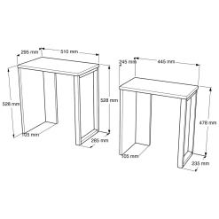 Tavolini Da Salotto > Dmora Tavolino da Salotto Marrone Rovere Nero Modulabile un Vano 80x50x32h cm, Forma Rettangolare - Paspardo Nero, Marrone Rovere