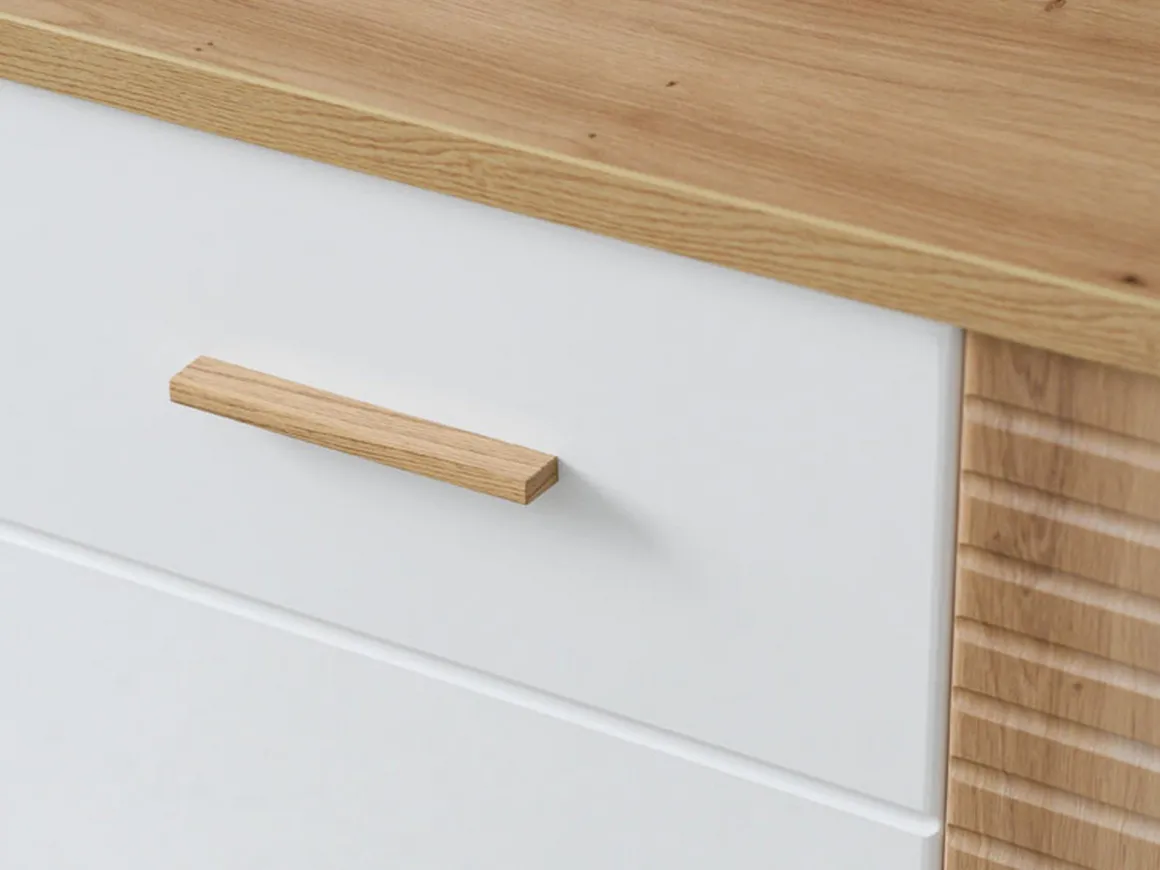 Tavolino da Salotto Marrone Rovere Nodi Bianco con Piedini 3 Vani 120x60x54h cm, Forma Rettangolare - Frati