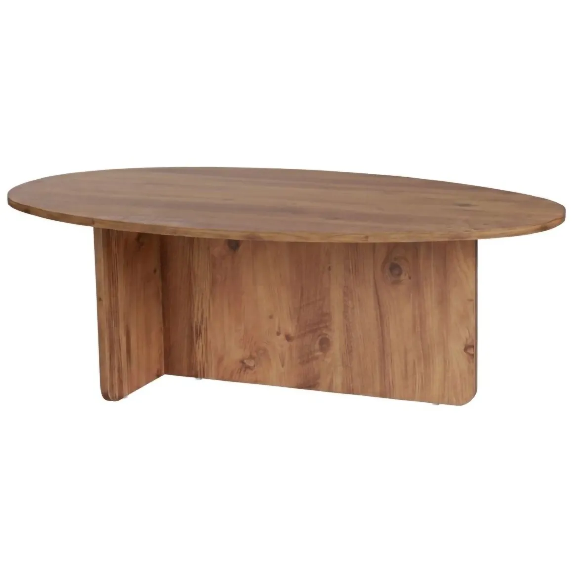 Tavolino da Salotto Marrone Rovere Nodi Forma Ovale Materiale Piano in Legno Nobilitato 120x65x40h cm, Colore Ripiano Marrone - Parona