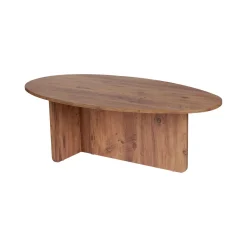 Tavolino da Salotto Marrone Rovere Nodi Forma Ovale Materiale Piano in Legno Nobilitato 120x65x40h cm, Colore Ripiano Marrone - Parona
