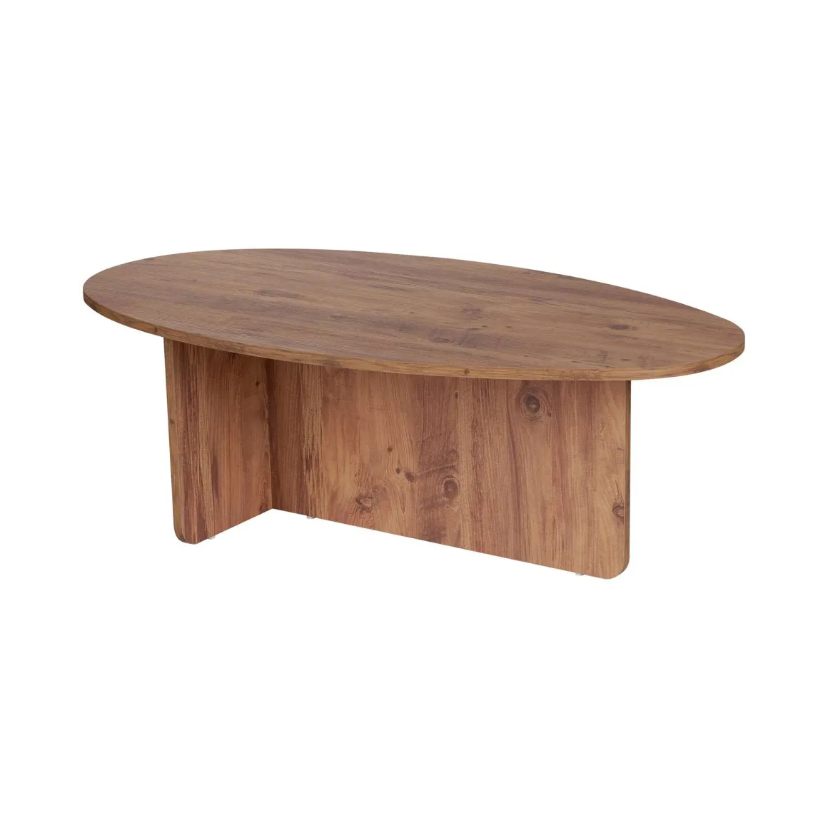 Tavolino da Salotto Marrone Rovere Nodi Forma Ovale Materiale Piano in Legno Nobilitato 120x65x40h cm, Colore Ripiano Marrone - Parona