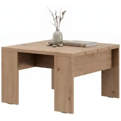 Tavolini Da Salotto > Dmora Tavolino da Salotto Forma Rettangolare Colore Ripiano Marrone 120x67x43h cm, Sfumatura Colore Struttura Rovere Nodi - Bertona Marrone Rovere Nodi