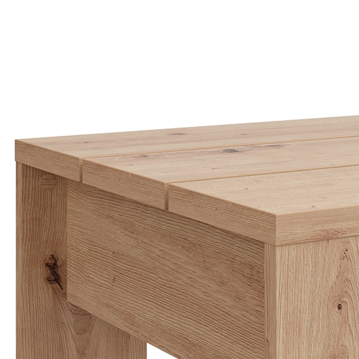 Tavolini Da Salotto > Dmora Tavolino da Salotto Forma Rettangolare Materiale Piano in Legno Nobilitato 120x45x30h cm, Colore Ripiano Marrone - Marmorito Marrone Rovere Nodi