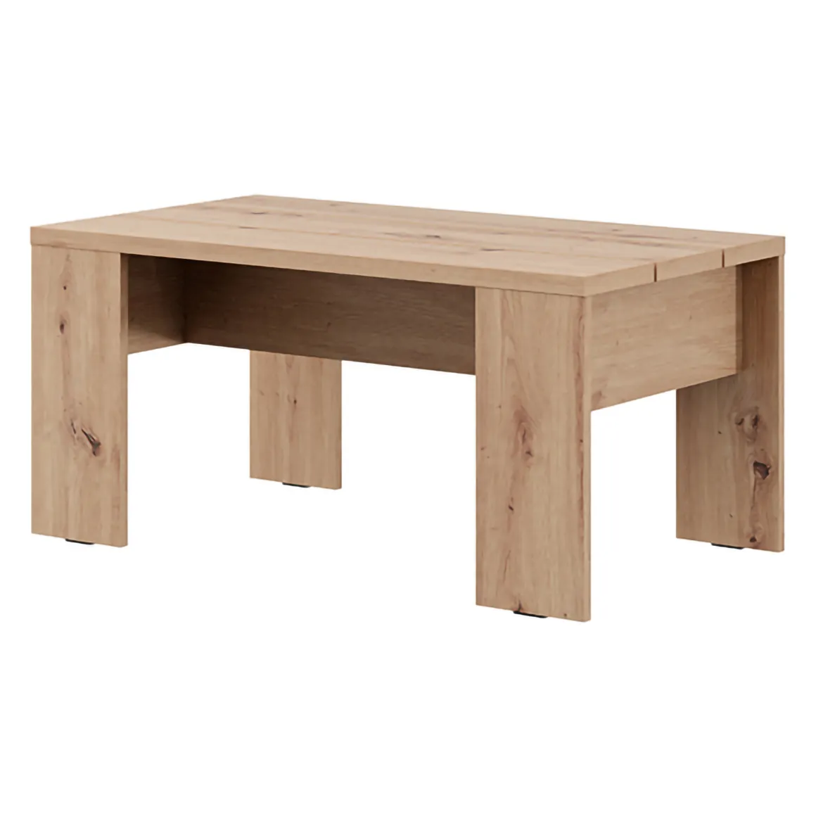 Tavolini Da Salotto > Dmora Tavolino da Salotto Forma Rettangolare Materiale Piano in Legno Nobilitato 120x45x30h cm, Colore Ripiano Marrone - Marmorito Marrone Rovere Nodi