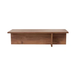 Tavolini Da Salotto > Dmora Tavolino da Salotto Forma Rettangolare Materiale Piano in Legno Nobilitato 120x45x30h cm, Colore Ripiano Marrone - Marmorito Marrone Rovere Nodi