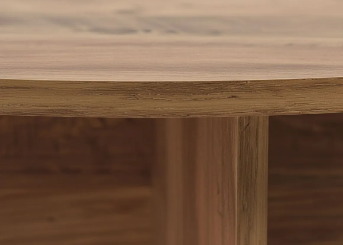 Tavolino da Salotto Marrone Rovere Nodi Forma Rotondo Materiale Piano in Legno Nobilitato 90x90x40h cm, Colore Ripiano Marrone - Simbario