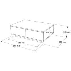 Tavolino da Salotto Marrone Rovere Nodi Nero Antracite 2 Vani Forma Rettangolare 90x60x29h cm, Colore Ripiano Marrone - Babila