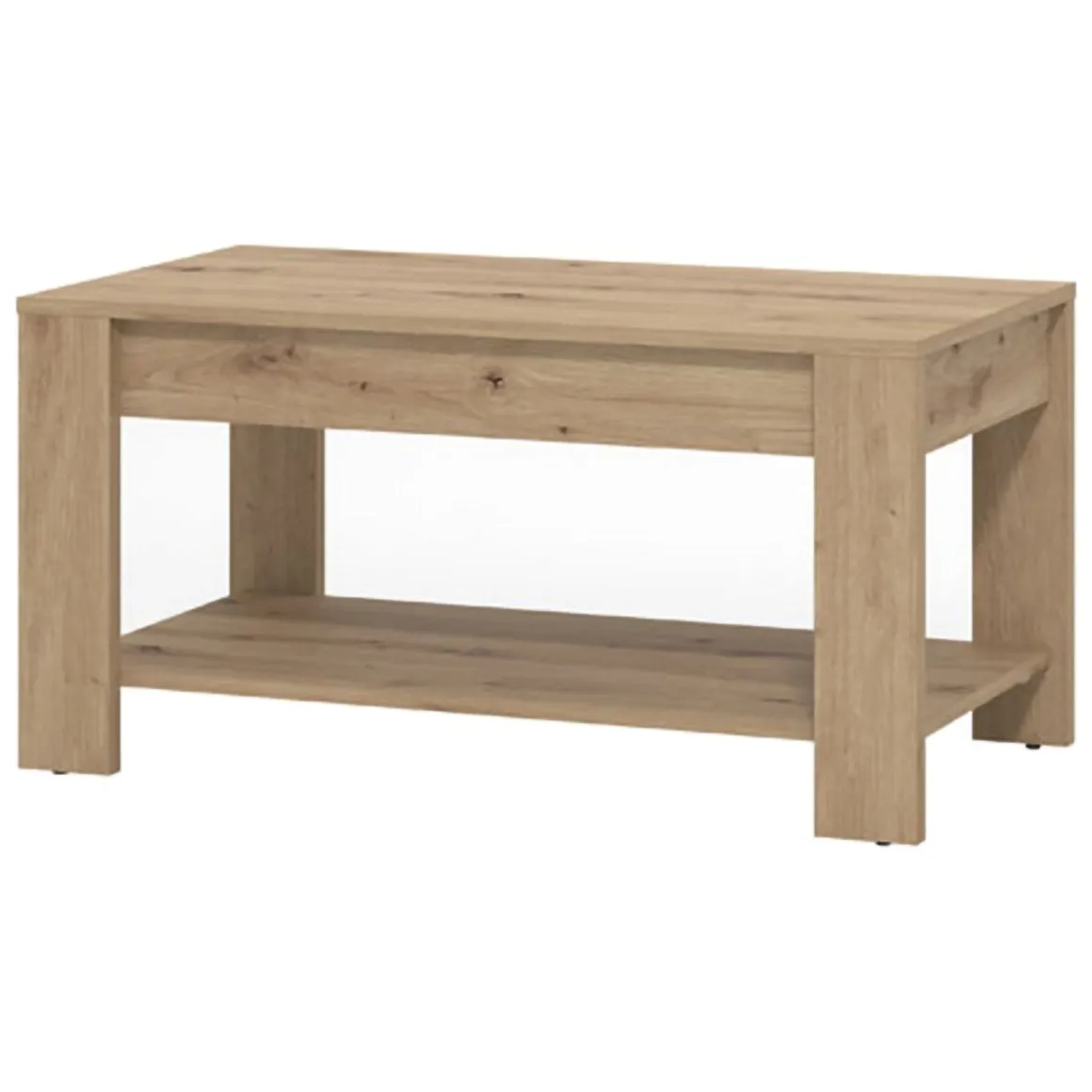 Tavolino da Salotto Marrone Rovere Nodi un Vano Forma Rettangolare 90x49.5x45.5h cm, Sfumatura Colore Ripiano Rovere Nodi - Signa