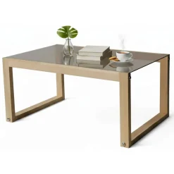 Tavolino da Salotto Marrone Rovere Portariviste Forma Rettangolare 85x55x40h cm, Sfumatura Colore Struttura Rovere - Aldino