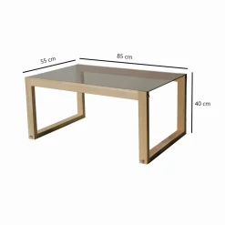Tavolino da Salotto Marrone Rovere Portariviste Forma Rettangolare 85x55x40h cm, Sfumatura Colore Struttura Rovere - Aldino