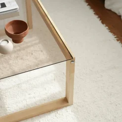 Tavolino da Salotto Marrone Rovere Portariviste Forma Rettangolare 85x55x40h cm, Sfumatura Colore Struttura Rovere - Aldino
