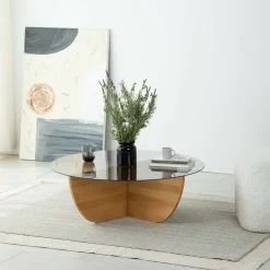 Tavolini Da Salotto > Dmora Tavolino da Salotto 2 Vani Forma Rettangolare 45x17x51h cm, Sfumatura Colore Ripiano Rovere Scuro - Lauriano Marrone Rovere scuro