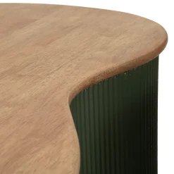 Tavolino da Salotto Marrone Rovere Verde set da 2 Colore Ripiano Marrone 37x58x92h cm, Materiale Struttura in Metallo - Kashan