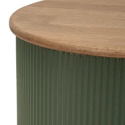 Tavolino da Salotto Marrone Rovere Verde set da 2 Colore Ripiano Marrone 37x58x92h cm, Materiale Struttura in Metallo - Kashan