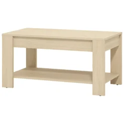 Tavolino da Salotto Marrone Rovere un Vano Forma Rettangolare 90x49.5x45.5h cm, Sfumatura Colore Ripiano Rovere - Signa