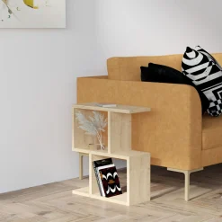 Tavolini Da Salotto > Dmora Tavolino da Salotto 2 Vani Forma Rettangolare 45x17x51h cm, Sfumatura Colore Ripiano Sabbia - Lauriano Marrone Sabbia