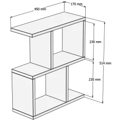 Tavolini Da Salotto > Dmora Tavolino da Salotto 2 Vani Forma Rettangolare 45x17x51h cm, Sfumatura Colore Ripiano Sabbia - Lauriano Marrone Sabbia