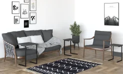 Tavolini Da Salotto|Salotto > Dmora Tavolino da Salotto Forma Rettangolare Materiale Piano in Vetro 105x65x35h cm, Colore Ripiano Trasparente - Visconti Nero Antracite