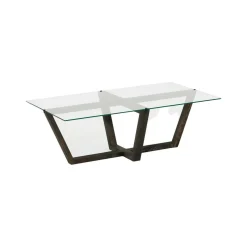 Tavolini Da Salotto|Salotto > Dmora Tavolino da Salotto Forma Rettangolare Materiale Piano in Vetro 105x65x35h cm, Colore Ripiano Trasparente - Visconti Nero Antracite
