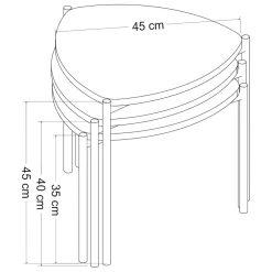 Tavolini Da Salotto > Dmora Tavolino da Salotto Modulabile Forma Rettangolare 75x50x38h cm, Sfumatura Colore Ripiano Antracite - Urbania Nero Antracite