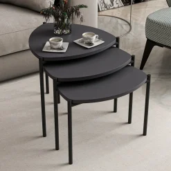 Tavolini Da Salotto > Dmora Tavolino da Salotto Modulabile Forma Rettangolare 75x50x38h cm, Sfumatura Colore Ripiano Antracite - Urbania Nero Antracite