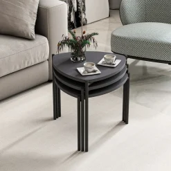 Tavolini Da Salotto > Dmora Tavolino da Salotto Modulabile Forma Rettangolare 75x50x38h cm, Sfumatura Colore Ripiano Antracite - Urbania Nero Antracite